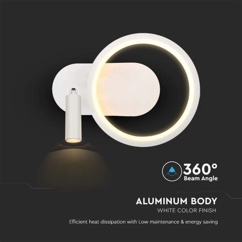 Applique Lampada LED da Muro 14W 250*100*180mm in Metallo Colore Bianco 4000K SKU-14982 - Image 4