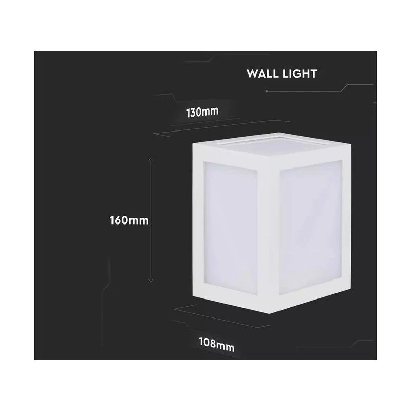 Applique Lampada Led Da Muro Parete a Lanterna 12W 4000K Carcassa Nera IP65 360 Gradi SKU-8341 - Image 3