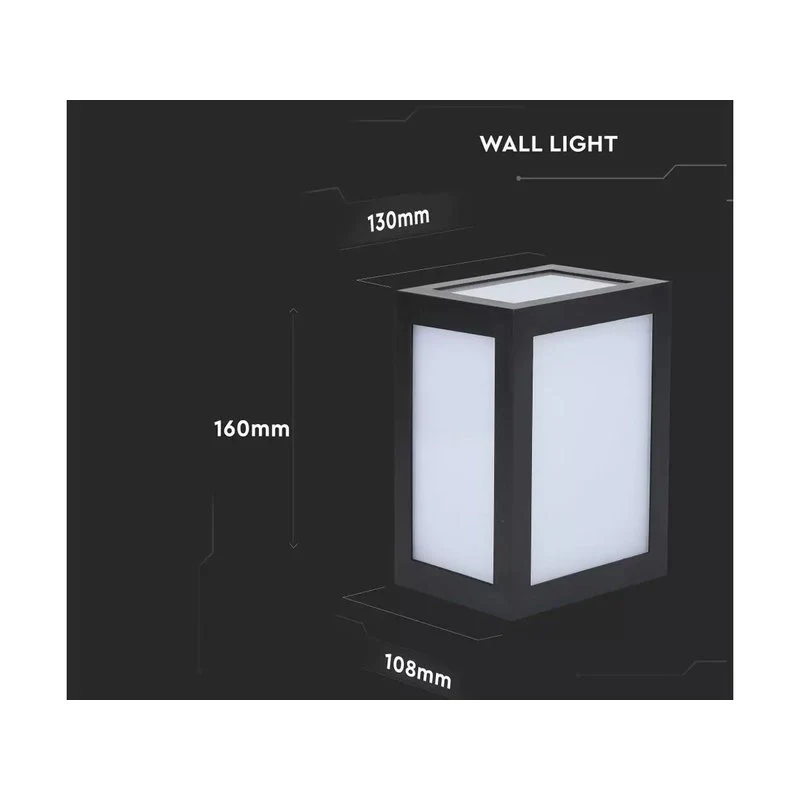 Applique Lampada Led Da Muro Parete a Lanterna 12W 6400K Carcassa Nera IP65 360 Gradi SKU-8342 - Image 3