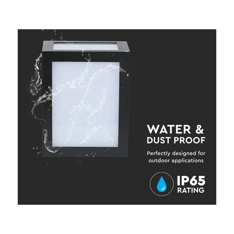 Applique Lampada Led Da Muro Parete a Lanterna 12W 6400K Carcassa Nera IP65 360 Gradi SKU-8342 - Image 4