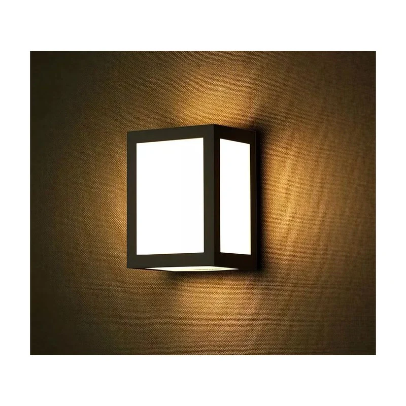 Applique Lampada Led Da Muro Parete a Lanterna 12W 6400K Carcassa Nera IP65 360 Gradi SKU-8342 - Image 5