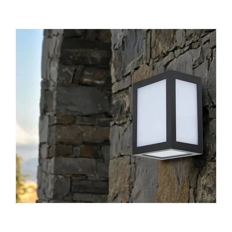 Applique Lampada Led Da Muro Parete a Lanterna 12W 6400K Carcassa Nera IP65 360 Gradi SKU-8342 - Image 6