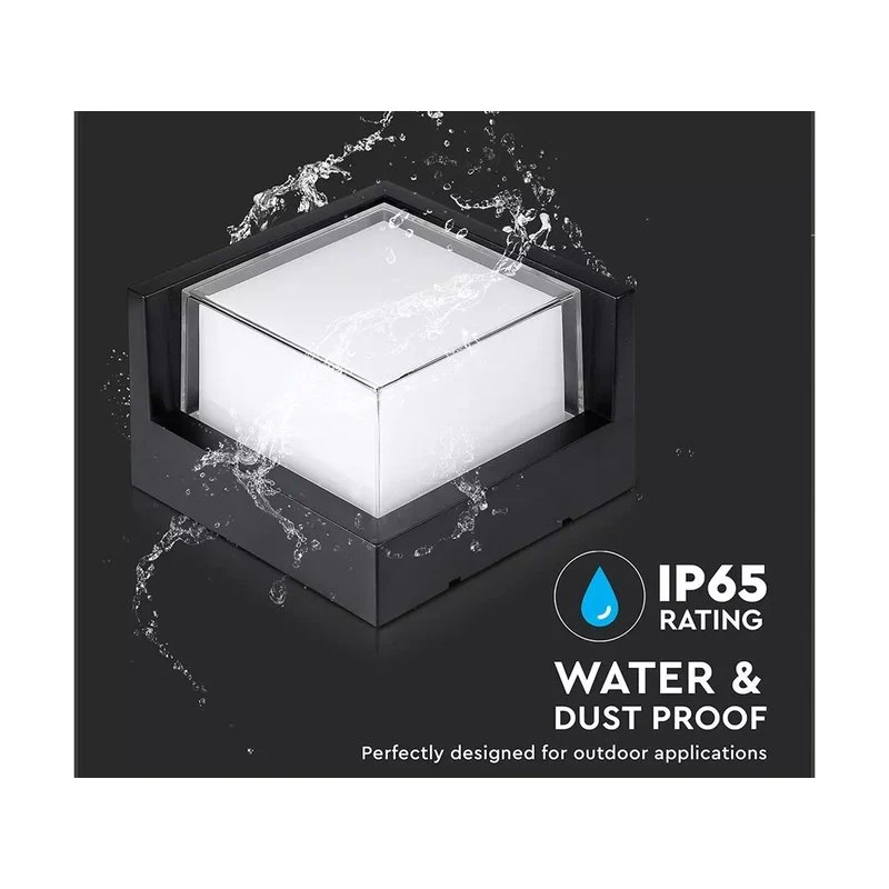 Applique Lampada Led Da Muro Parete Quadrato Neutro 4000K 12W Con Diffusore Semicoperto Colore Nero SKU-218540 - Image 4