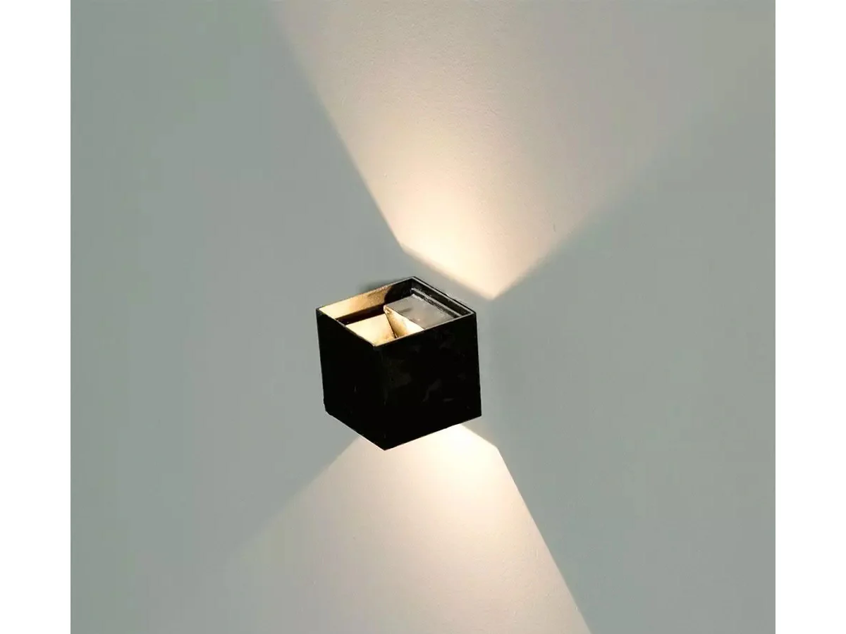 Applique Led Quadrata Da Parete 12W 3000K Carcassa Nera IP54 Doppio Illuminazione Angolo Regolabile SKU-218529 - Image 3
