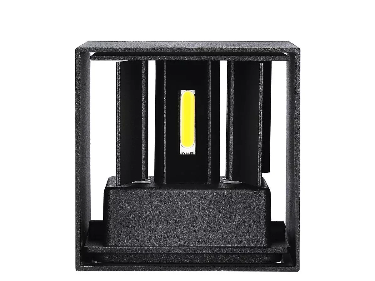 Applique Led Quadrata Da Parete 12W 3000K Carcassa Nera IP54 Doppio Illuminazione Angolo Regolabile SKU-218529 - Image 4