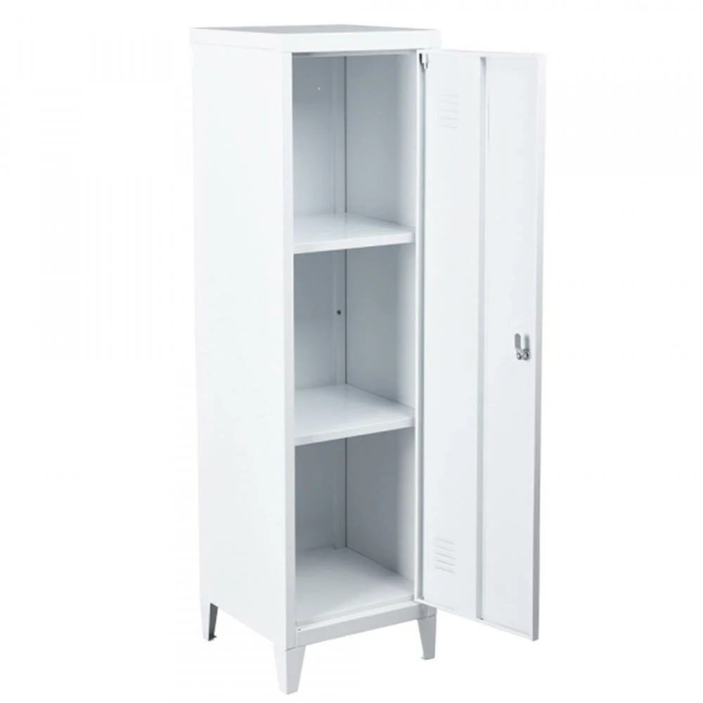 Armadietto Spogliatoio in Metallo con Chiave 1 Anta 3 Scomparti 138x38,5x38,5 Bianco - Image 4