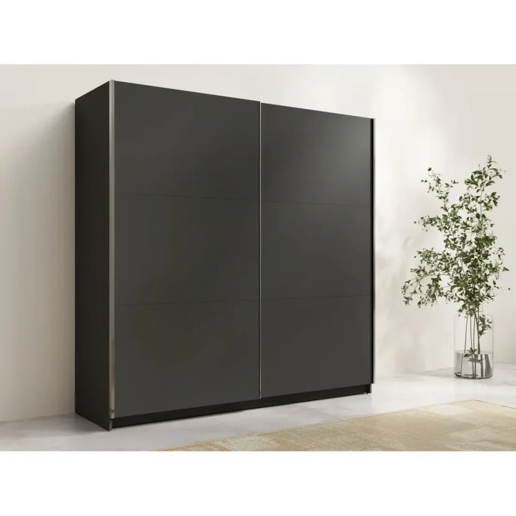 Armadio ARSALA 150 cm in grigio grafite – 2 porte scorrevoli - Image 2