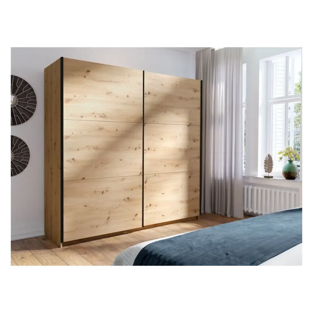 Armadio con 2 porte scorrevoli 200 cm - rovere - Collezione ARSALA - Image 3