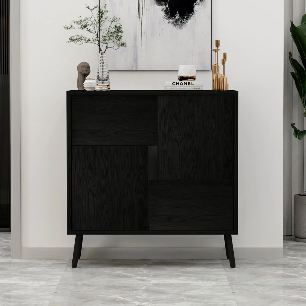 Armadio multiuso in legno "Darien" - 76,5 x 35 x 79,5 cm - Legno nero - Image 3