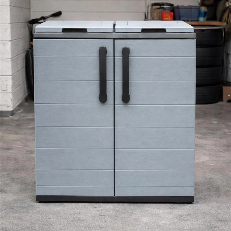 ARMADIO PATTUMIERA BASSO IN PLASTICA 2 SCOMPARTI DIMENSIONI 68X37X H 84 CM 200 LT - Image 7