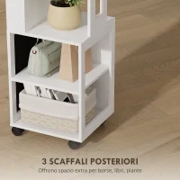 Armadio Portagioie con Specchiera Girevole a 360°, Luce LED Regolabile, Serratura e Ripiani, 37x40x165.5 cm, Nero - Image 7