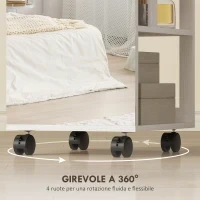Armadio Portagioie con Specchiera Girevole a 360°, Luce LED Regolabile, Serratura e Ripiani, 37x40x165.5 cm, Nero - Image 8