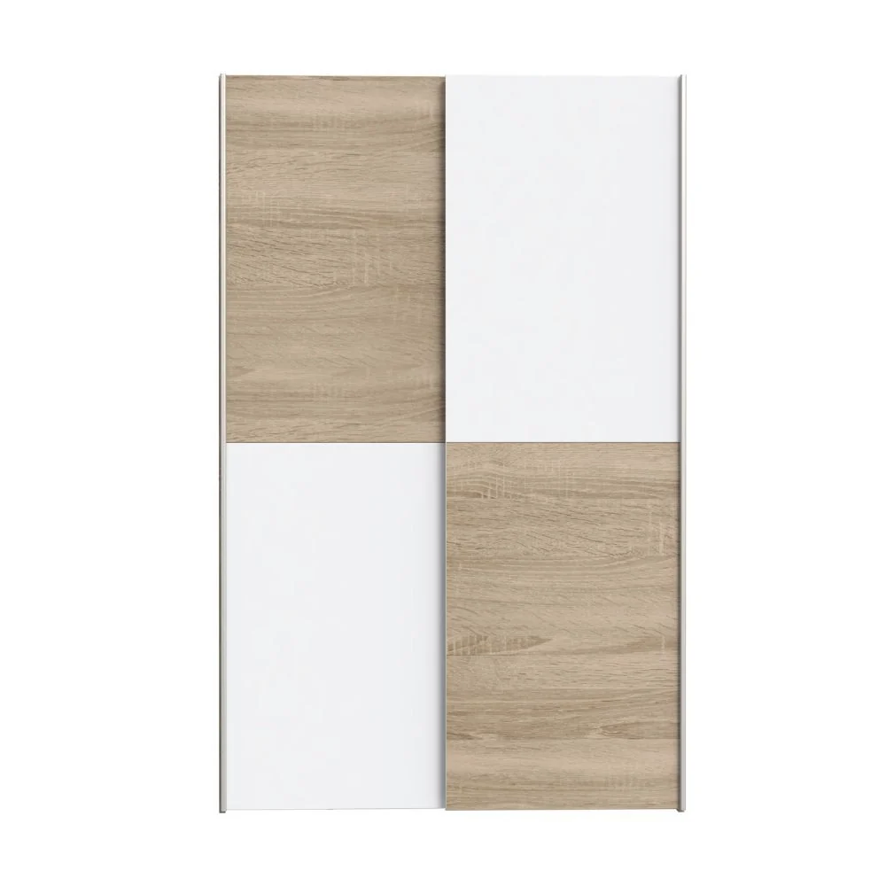 Armadio Zeno con 2 ante scorrevoli rovere e bianco e struttura rovere - Image 3