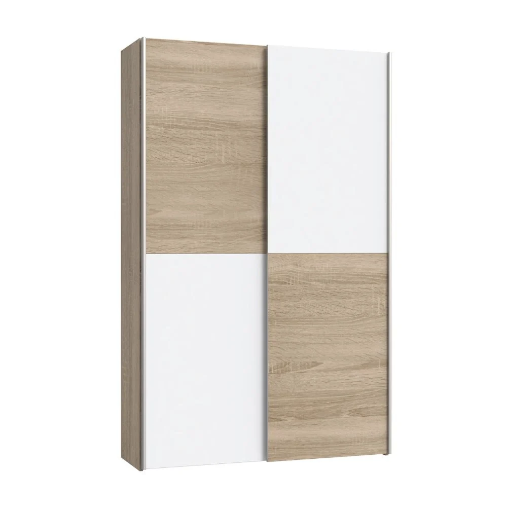 Armadio Zeno con 2 ante scorrevoli rovere e bianco e struttura rovere - Image 4