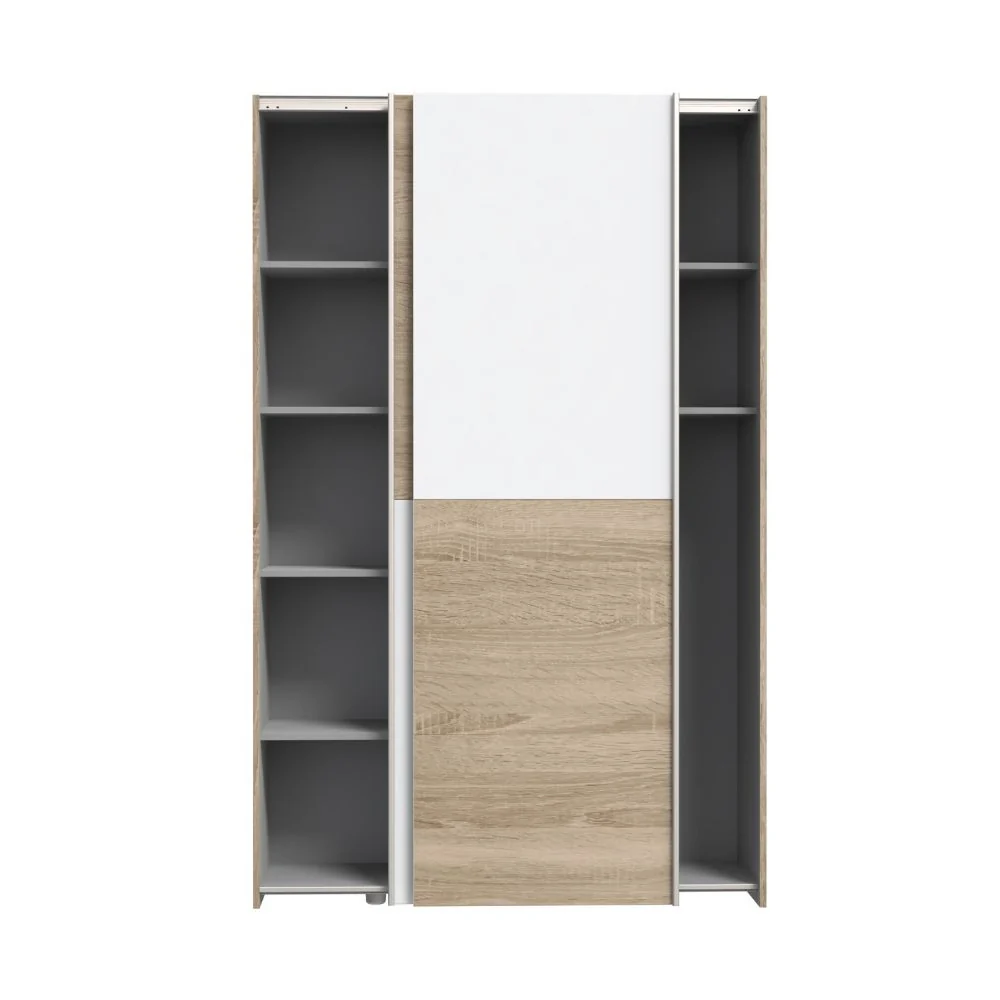 Armadio Zeno con 2 ante scorrevoli rovere e bianco e struttura rovere - Image 5