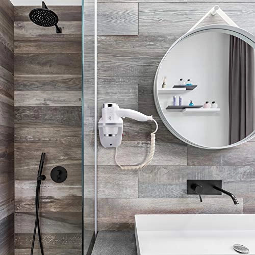 Asciugacapelli Parete Muro Hotel Cromo Phon Asciuga Capelli Bagno Albergo 1100W - Image 2