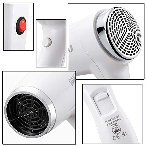 Asciugacapelli Parete Muro Hotel Cromo Phon Asciuga Capelli Bagno Albergo 1100W - Image 3
