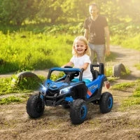Auto Elettrica per Bambini UTV 12V con 2 Motori Telecomando 2,4G Velocità fino a 7 km/h Sistema di Sospensione Blu - Image 2