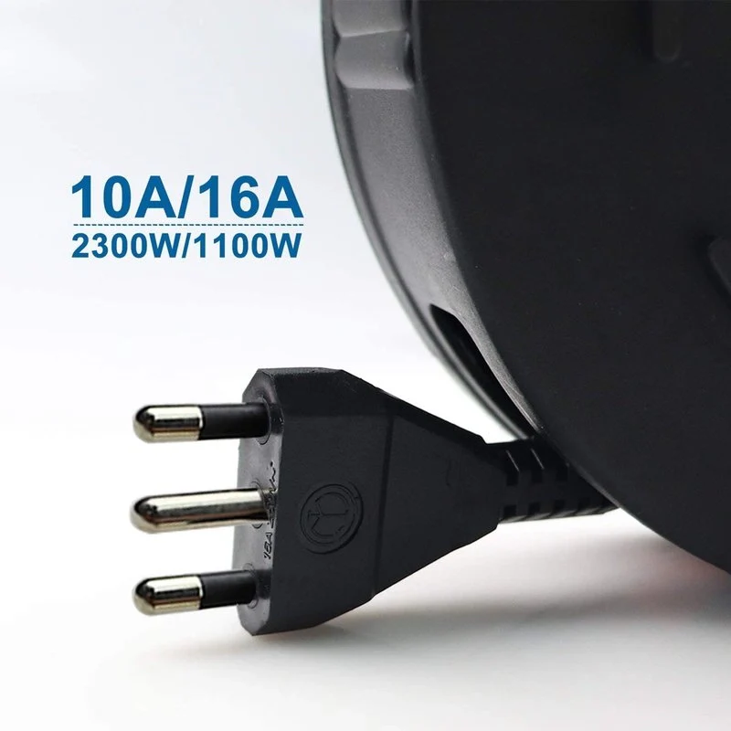 Avvolgicavo Elettrico Prolunga Elettrica 5 Metri 4 Prese Polivalenti Schuko + 10A/16A Spina 16A - Image 5