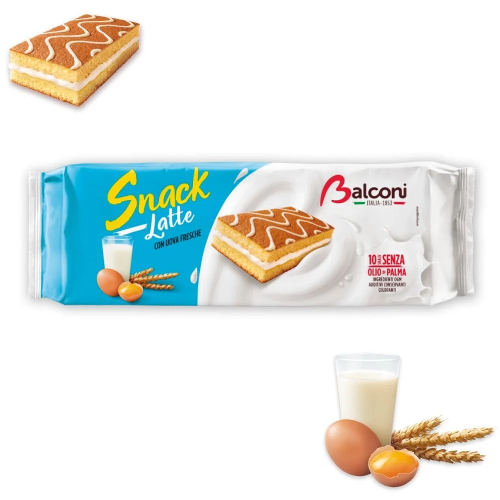 Balconi snack al latte in confezione da 10 brioches - 280 grammi totali
