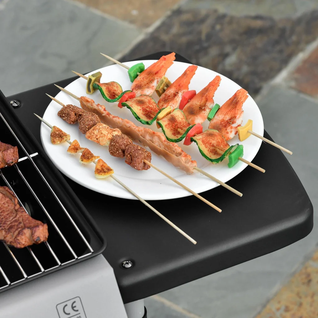 Barbecue a Gas 2 Fuochi 104x49x99 cm in Acciaio e Plastica PP Nero - Image 7