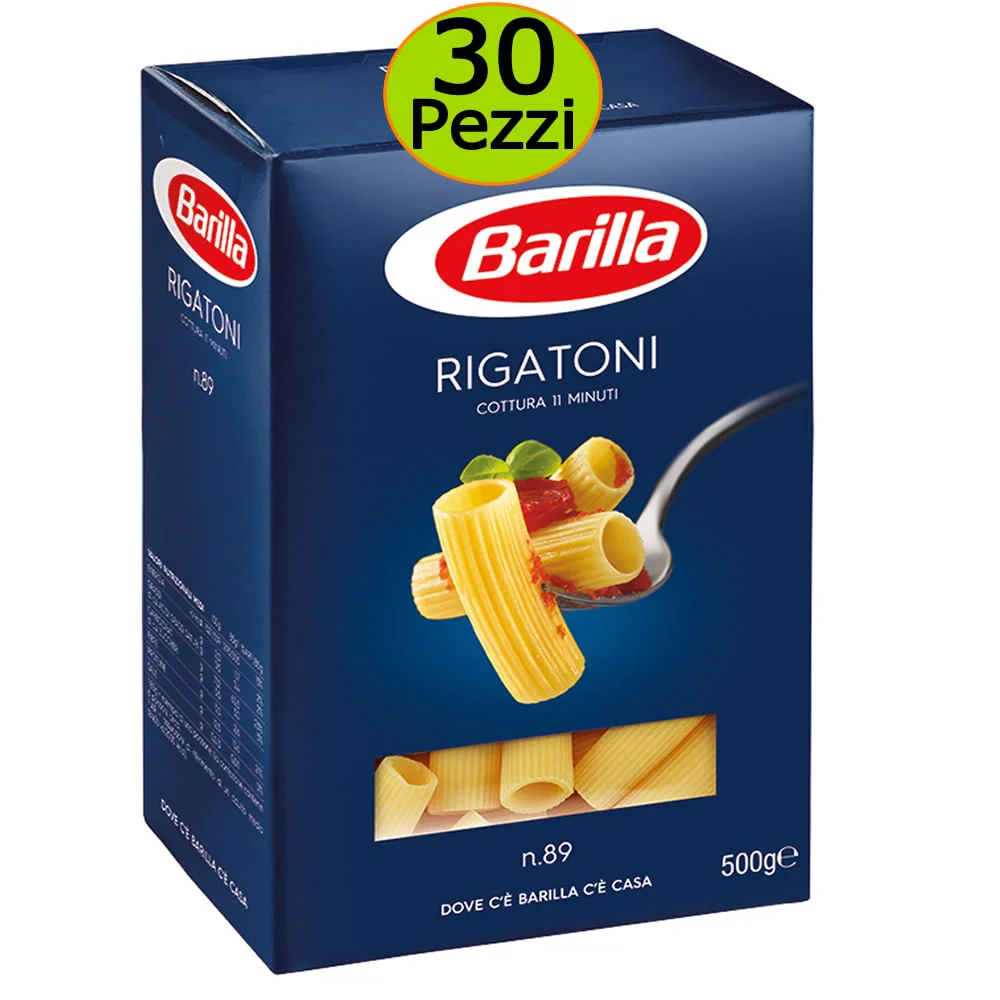 Barilla pasta rigatoni n 89 multipack 30 pezzi da 500 grammi cadauno