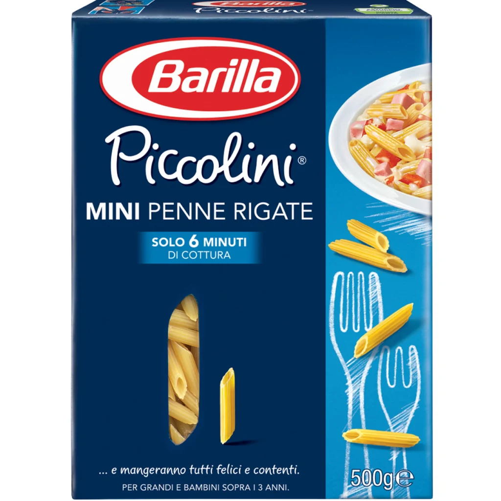 Barilla piccolini mini penne rigate 500 grammi