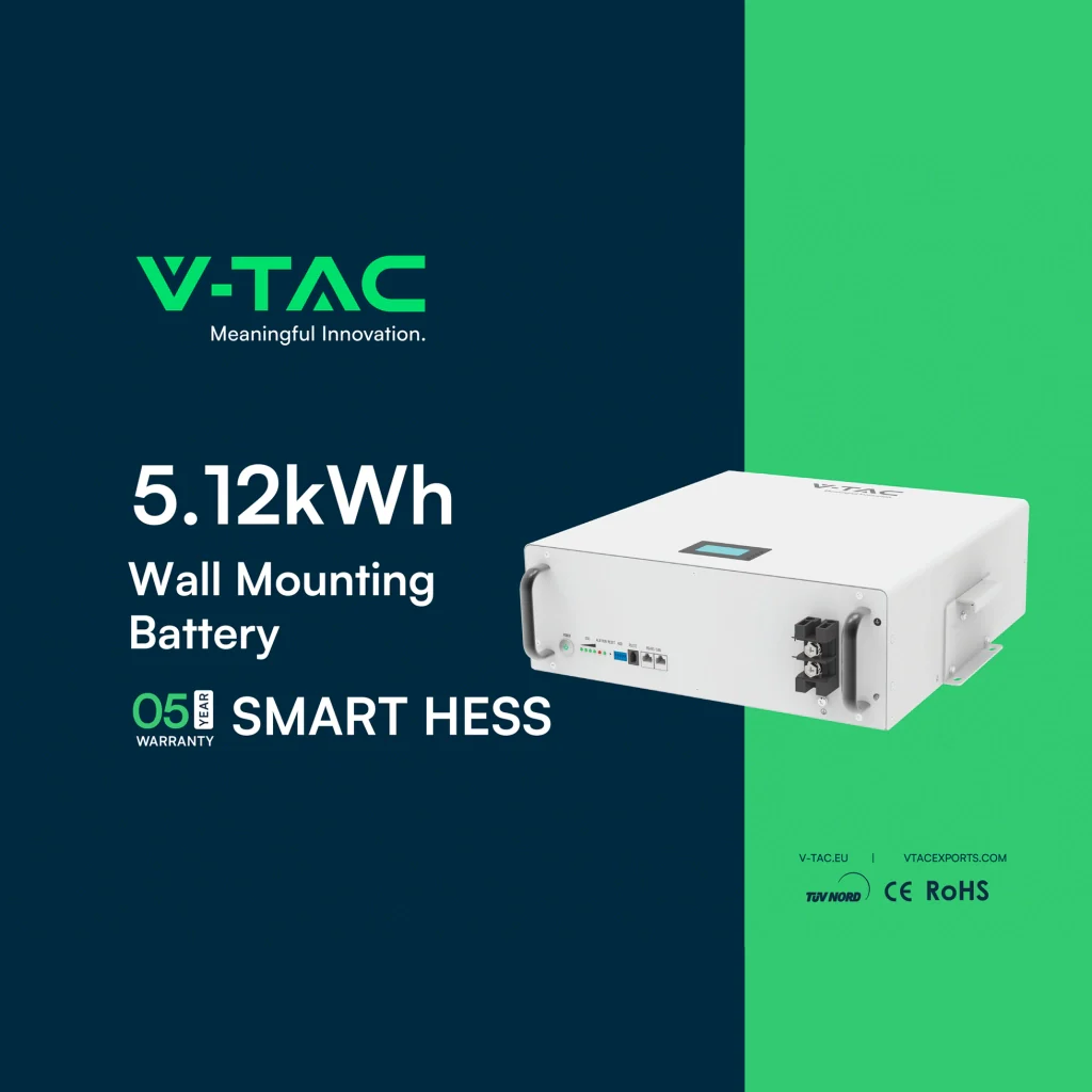 Batteria di Accumulo Per Fotovoltaico, Litio-Ferro-Fosfato LiFePO4, BMS Integrato CEI 0-21, Garanzia 10 Anni (5.12KWh 51.2V 100Ah Da Parete) - Image 3
