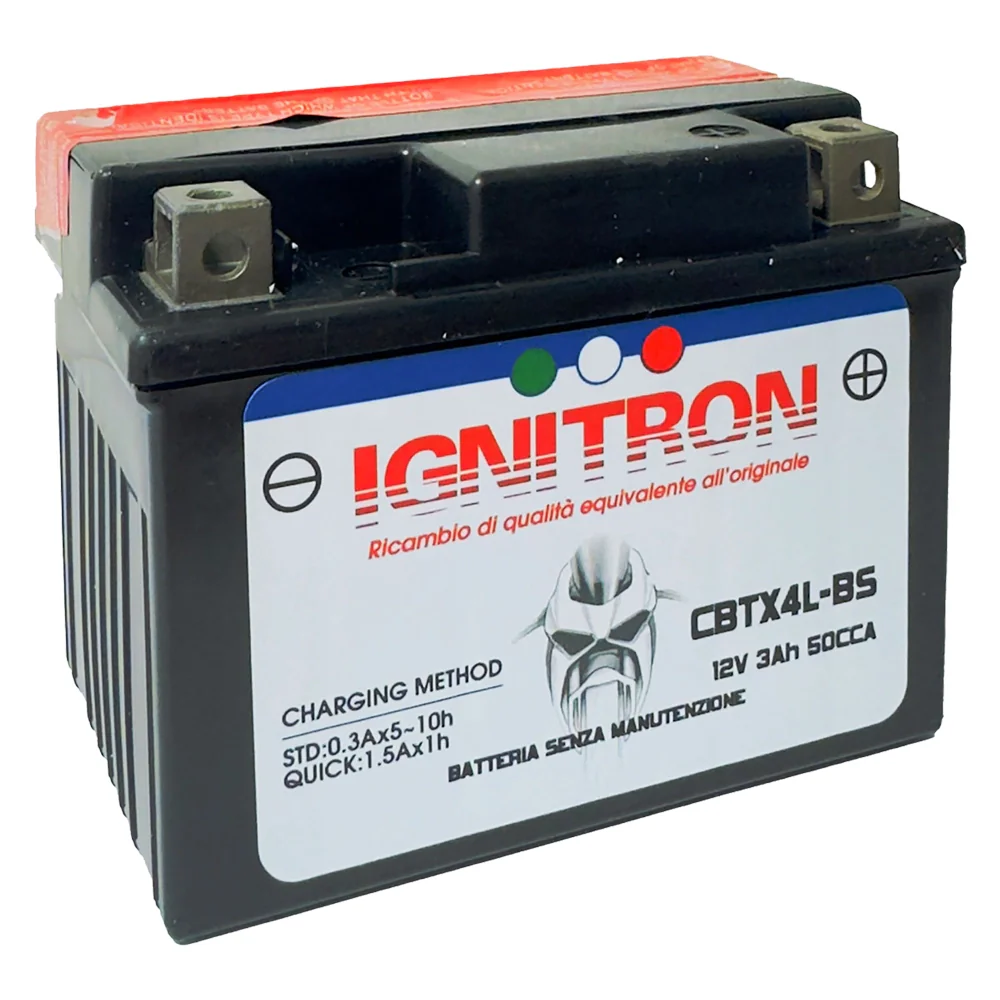 BATTERIA PER MOTO 'IGNITRON AGM' 12V - 3 Ah - mm 113x70x H.85  - IGNITRON