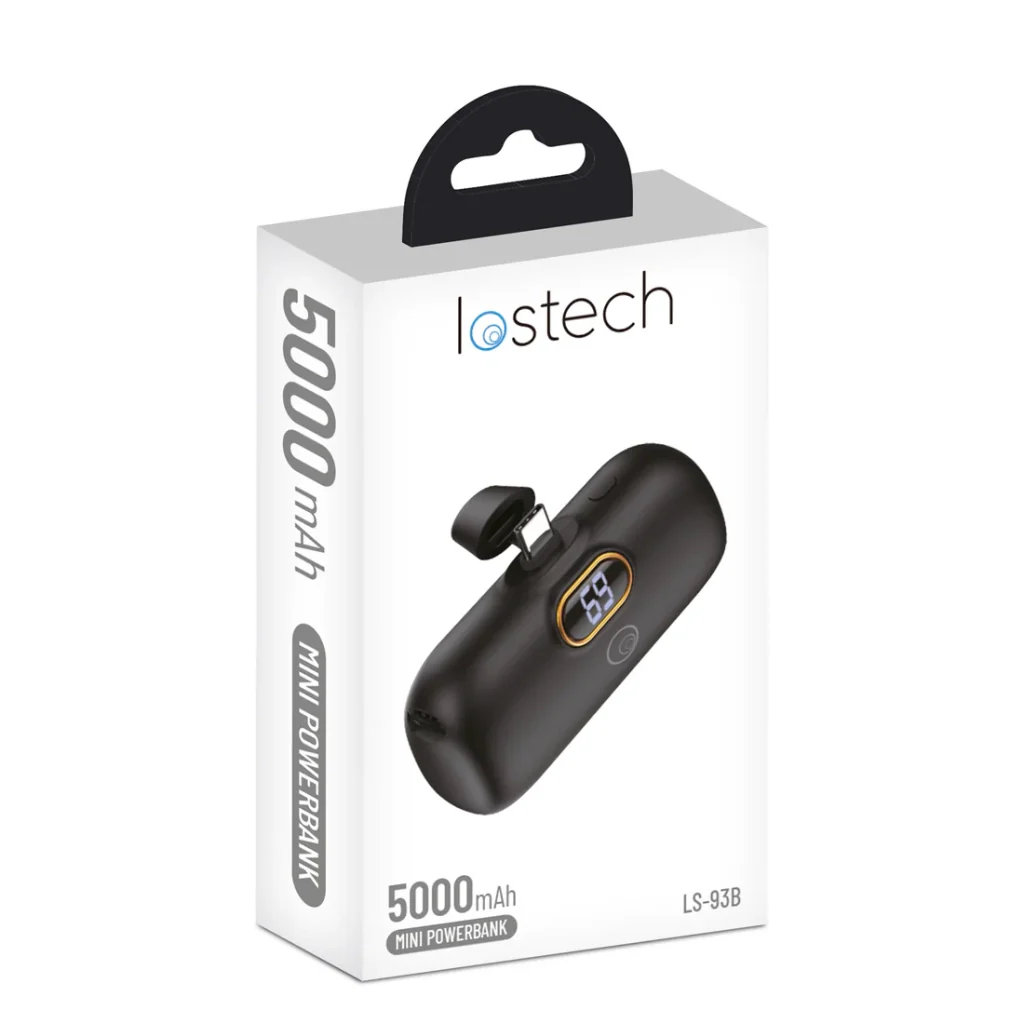 BATTERIA PORTATILE 'MINI POWER BANK' MOD. LS93 5000 mAh - nero  - LOSTECH - Image 2