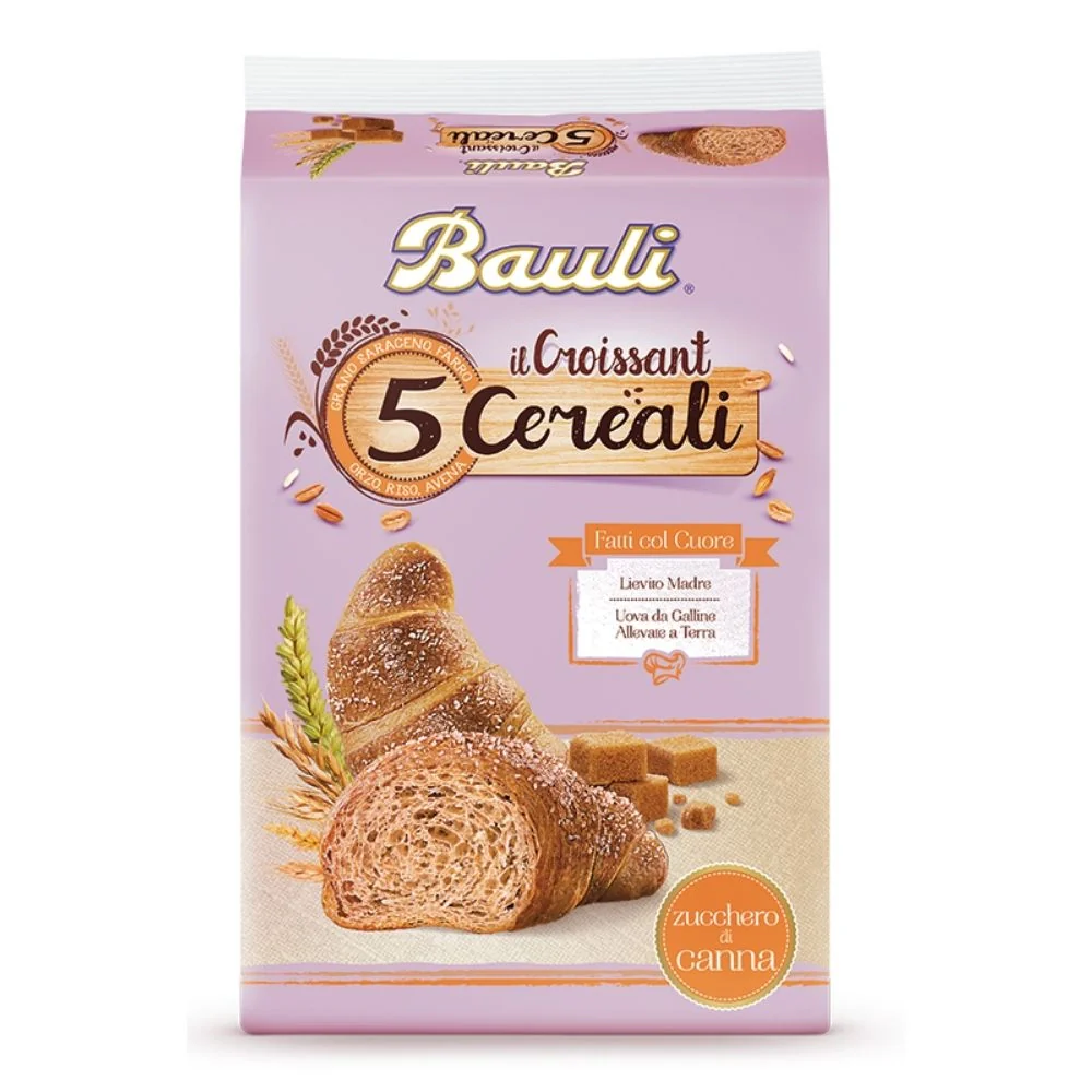 Bauli croissant ai 5 cerali con zucchero di canna in confezione da 6 croissant - 240 grammi totali