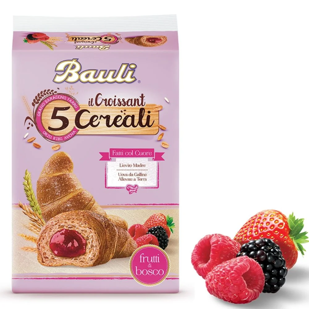 Bauli croissant ai 5 cereali ai frutti di bosco in confezione da 6 croissant - 300 grammi totali