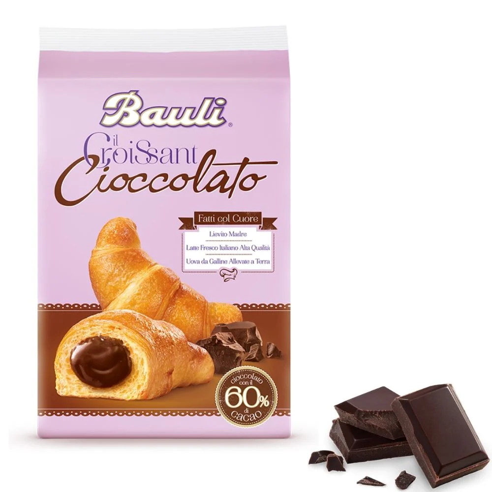 Bauli croissant farciti al cioccolato in confezione da 6 croissant - 300 grammi totali