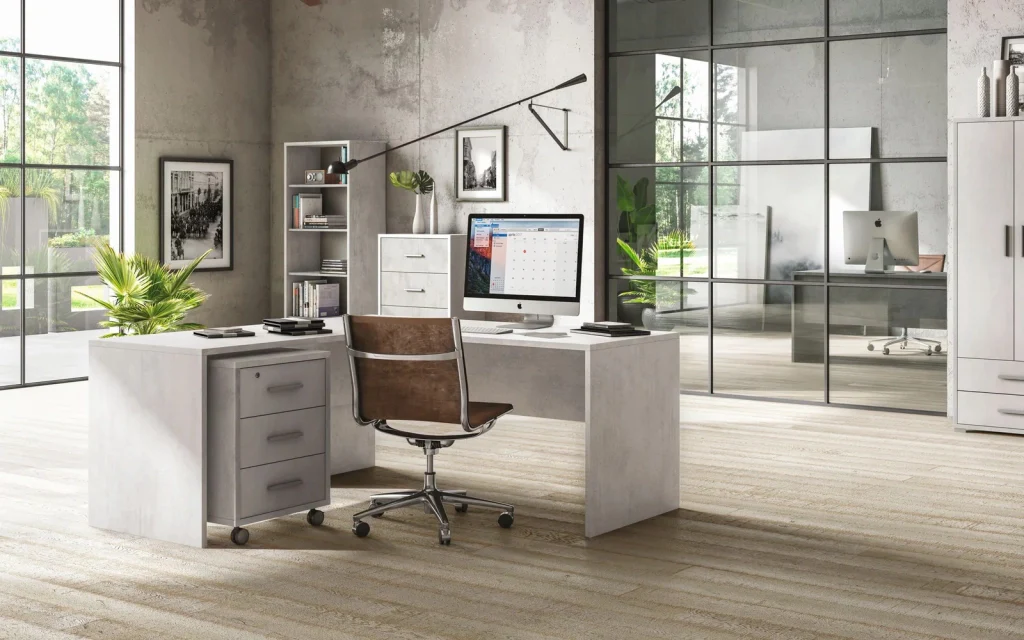Scrivania Angolare Dx 180x169 h76cm Cemento - Image 3