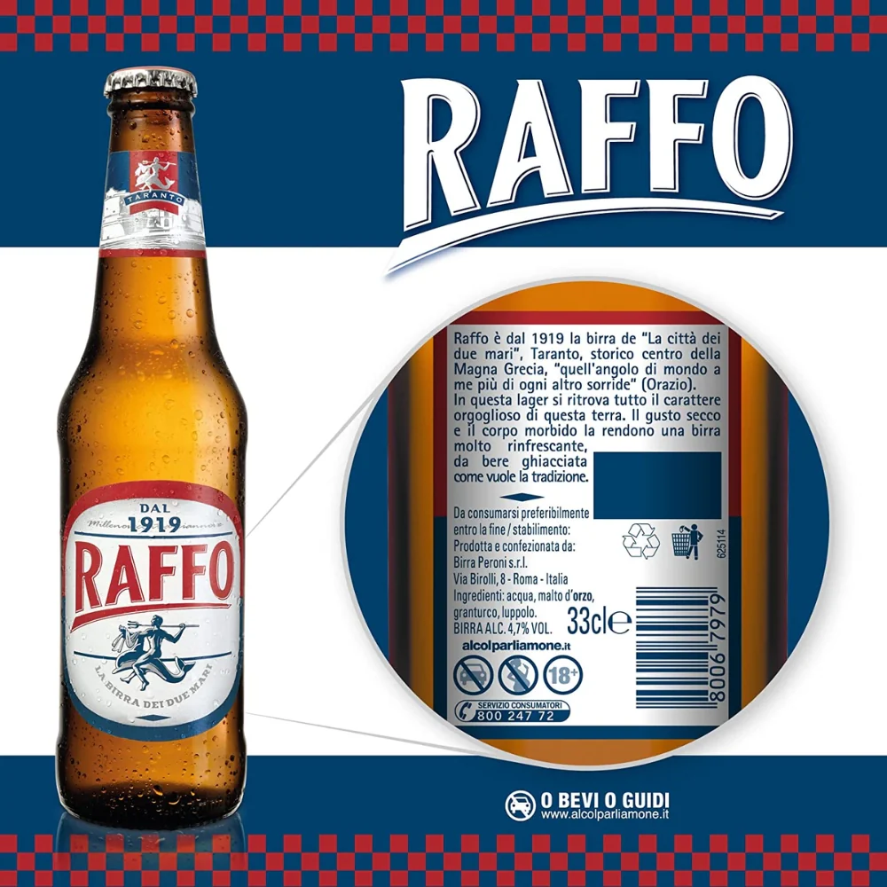 Birra raffo box da cl 33 x 3 pezzi birra italiana - Image 2