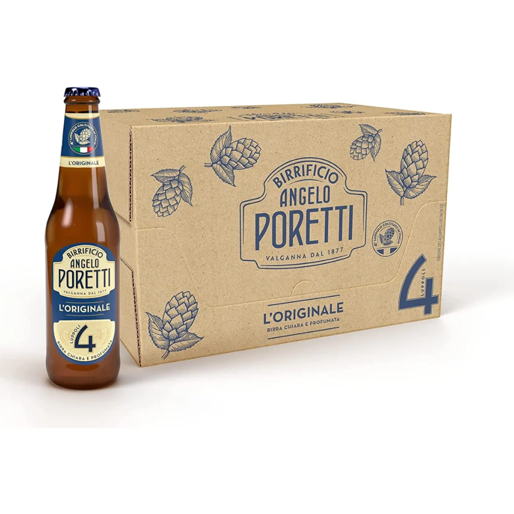 Birrificio angelo poretti birra 4 luppoli l'originale 24 bottiglie da 33 cl