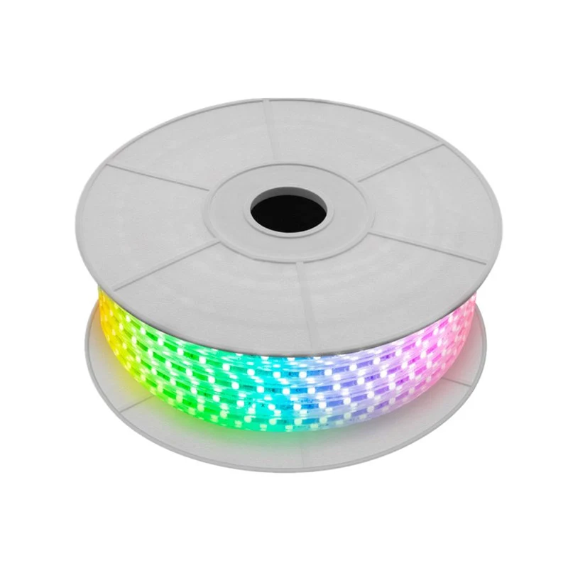 Bobina Striscia 100M Striscia Led 220V RGB IP65 Passo 12mm 12W/M Tagliabile 100cm Doppia Fila 120 smd 5050/m - Image 2