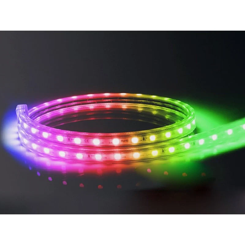 Bobina Striscia 100M Striscia Led 220V RGB IP65 Passo 12mm 12W/M Tagliabile 100cm Doppia Fila 120 smd 5050/m - Image 3