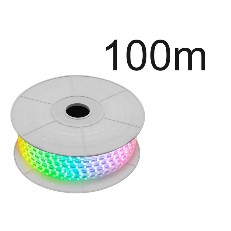 Bobina Striscia 100M Striscia Led 220V RGB IP65 Passo 12mm 12W/M Tagliabile 100cm Doppia Fila 120 smd 5050/m - Image 5