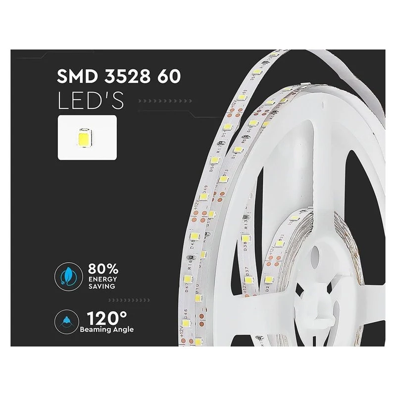 Bobina Striscia Led 300 SMD 3528 12V 3,6W/M Bianco Neutro 4000K IP20 5 Metri SKU-2041 - Image 2