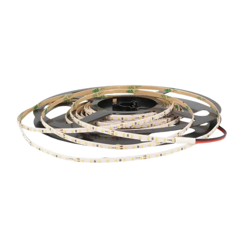 Bobina Striscia Led Slim da 4mm, 24V 16W/M 160SMD/M, Bianco Caldo 3000K, Tagliabile ogni 5cm da 8 SMD 2216, IP20, Efficienza 110lm/W, CRI>90