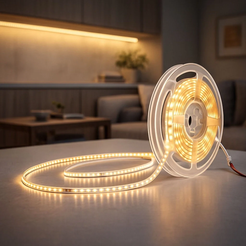 Bobina Striscia Led Slim da 4mm, 24V 16W/M 160SMD/M, Bianco Caldo 3000K, Tagliabile ogni 5cm da 8 SMD 2216, IP20, Efficienza 110lm/W, CRI>90 - Image 3