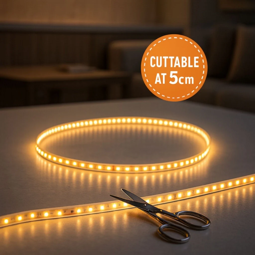 Bobina Striscia Led Slim da 4mm, 24V 16W/M 160SMD/M, Bianco Caldo 3000K, Tagliabile ogni 5cm da 8 SMD 2216, IP20, Efficienza 110lm/W, CRI>90 - Image 4