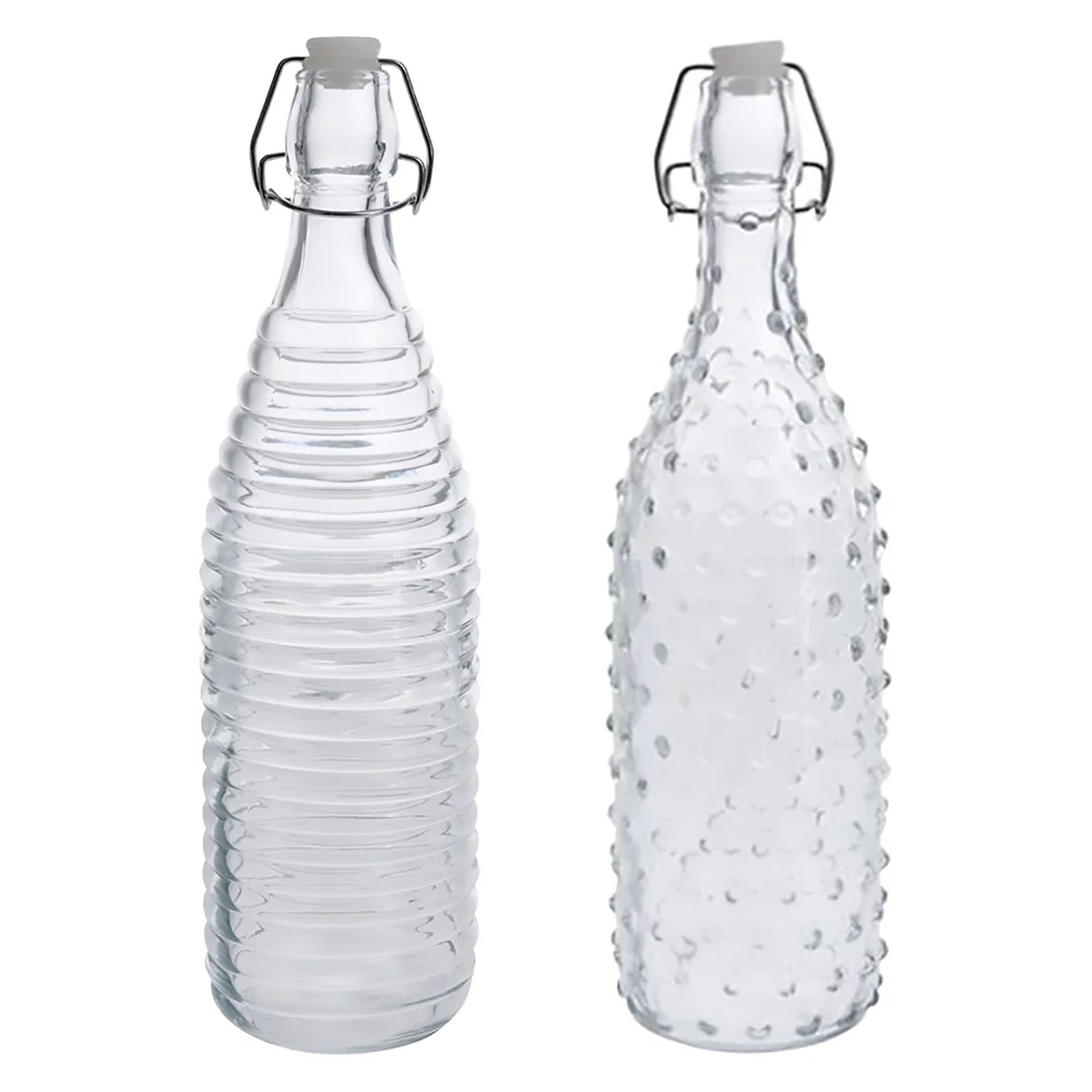 BOTTIGLIA IN VETRO 'DOPPIO DECORO' 1000 ml fondo bianco- 12 pezzi