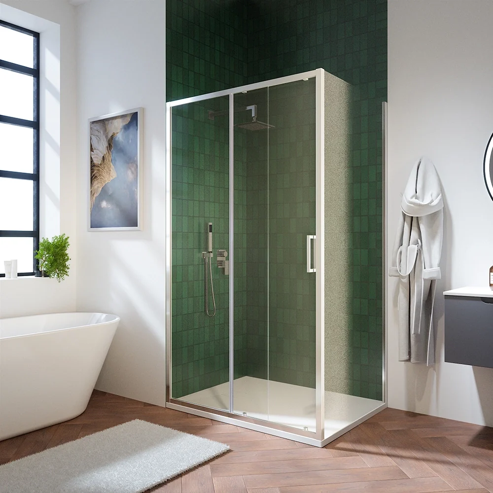 Box doccia 100x100 cm con apertura scorrevole vetro 6mm trasparente h195 cm | Aruba