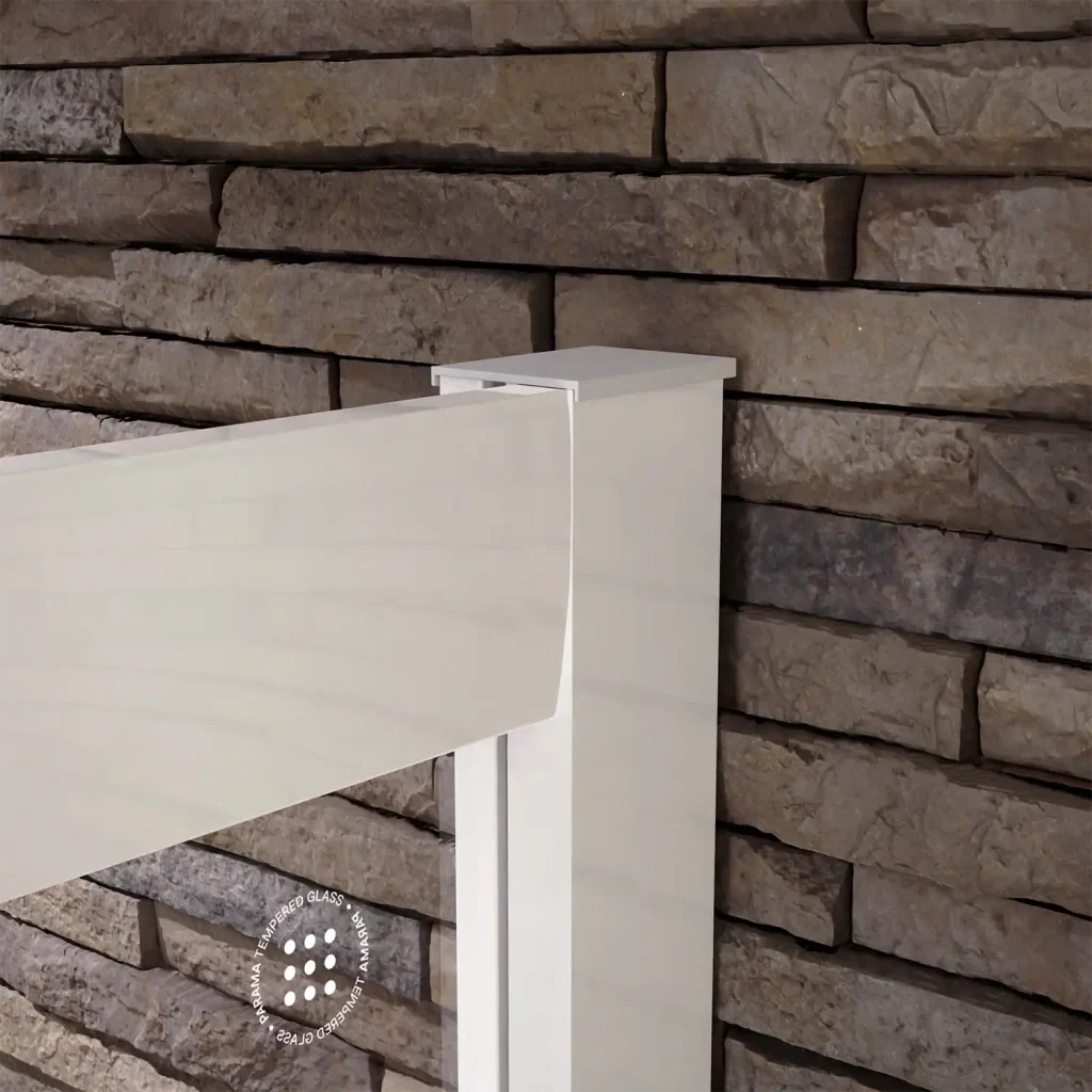 Box doccia 70x100 cm apertura angolare profili alluminio bianco e cristalli temperati da 4mm Trasparente | Ibiza - Image 7