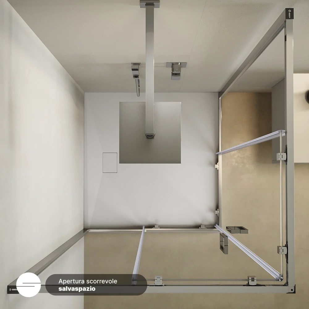 Box doccia  80x100 cm scorrevole vetro 6mm trasparente con trattamento anticalcare h195cm scorrevole | Aruba - Image 6