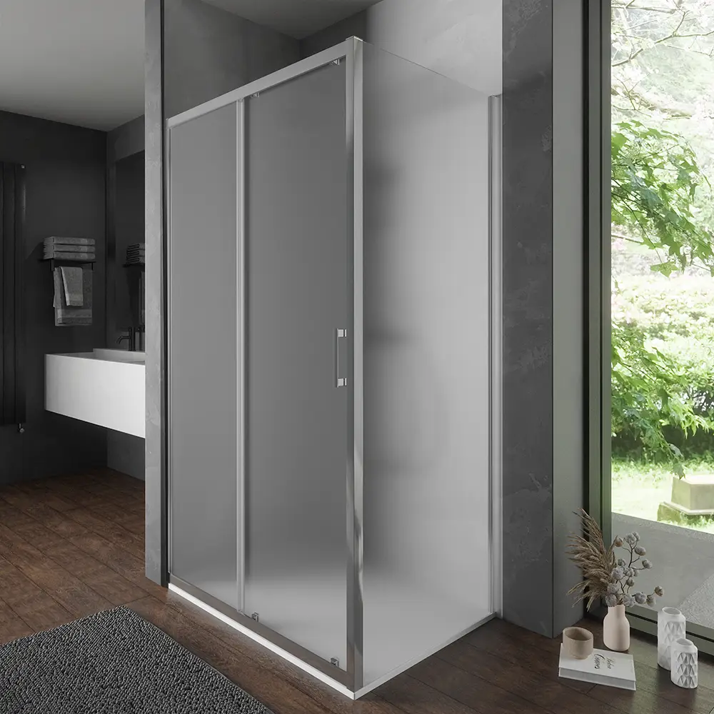 Box doccia 90x100 cm scorrevole vetro temperato 6mm opaco h198 | Tahiti