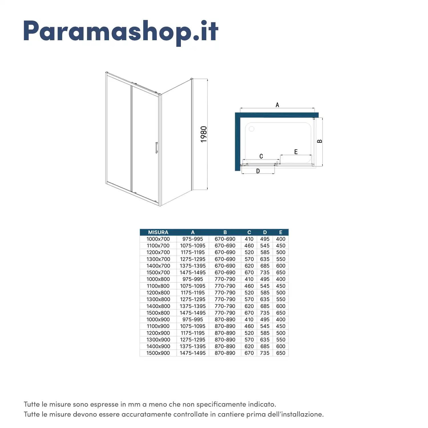 Box doccia 90x100 cm scorrevole vetro temperato 6mm opaco h198 | Tahiti - Image 3
