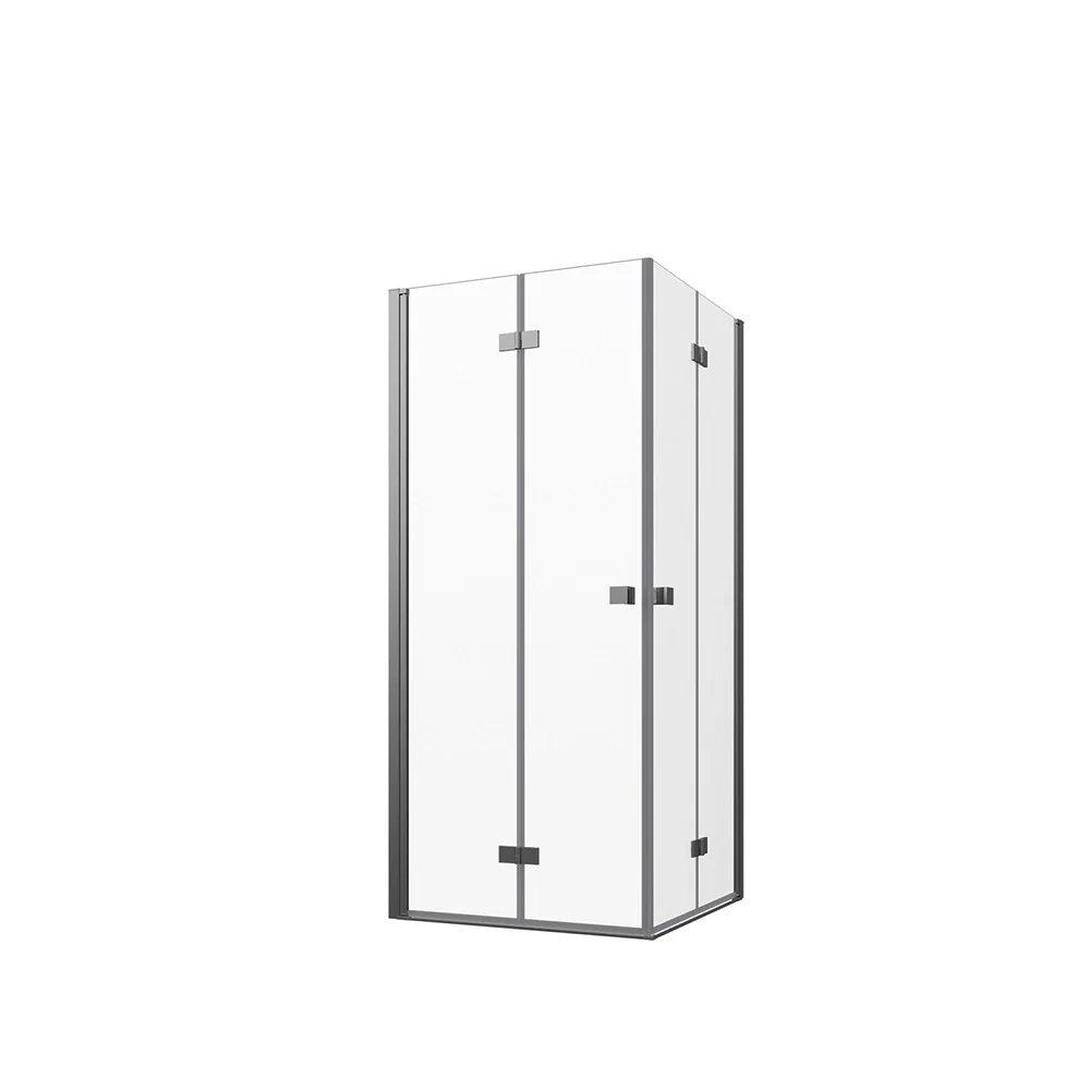 Box doccia angolare 90x90cm doppia anta a libro profili cromati e vetro da 8mm trasparente h195 | Fiji - Image 10